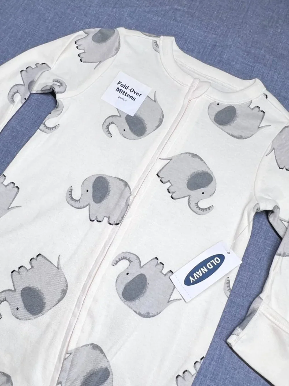 *NWT* Old Navy Sleep & Play Elephant Footed Zipper PJs Size 6-9m